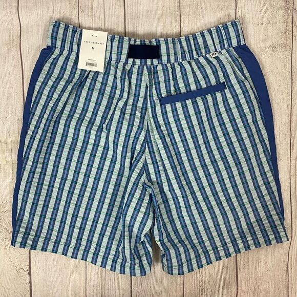 Free Assembly men M pull on plaid shorts w/built in belt - Picture 7 of 9